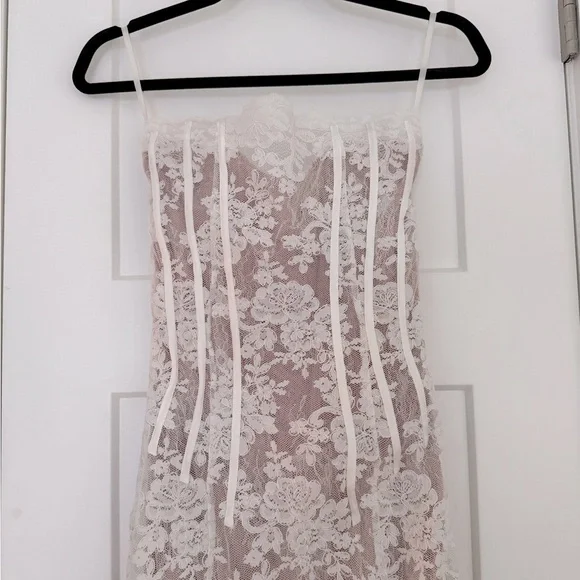 knee length dresses for ladies The Capulet Dress in White Chantilly Lace 2 / White Chantilly Lace